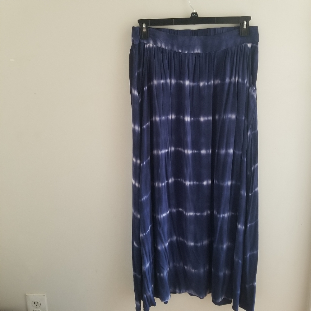Striped Tie Dye Maxi Skirt